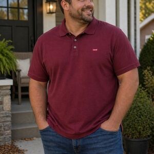 Levi’s Red Polo Shirt XXL Classic Cotton Short Sleeve Casual Logo Tee